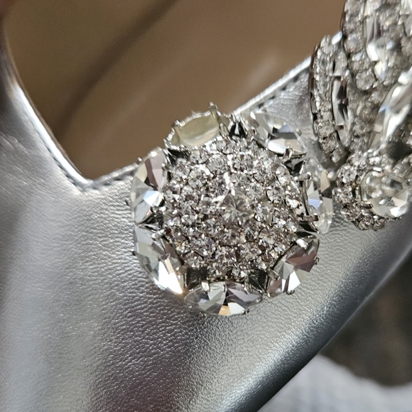 Jimmy ChooJimmy Choo Silver Leather Teja D'orsay Pumps - Picture 3 of 9